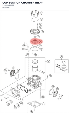 Diagram preview: COMBUSTION CHAMBER INLAY (51630060000)