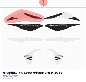 Diagram preview: Graphics kit 1090 Adventure R 2019 (60808199100)
