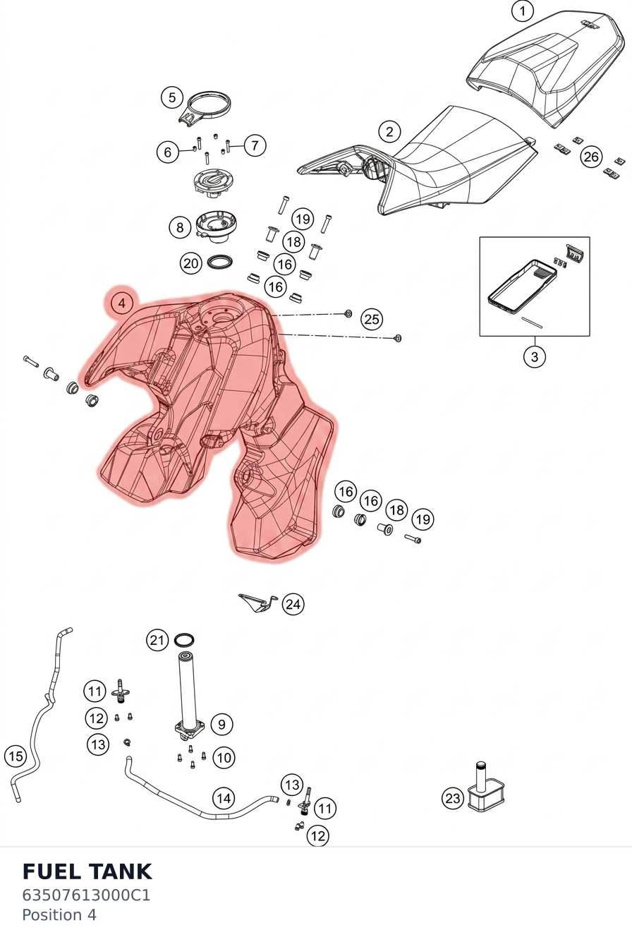 Diagram preview: FUEL TANK (63507613000C1)