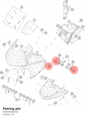 Diagram preview: Fairing pin (A56008060010)