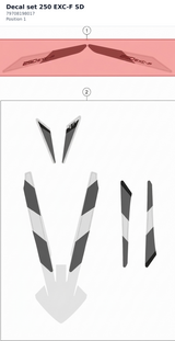 Diagram preview: Decal set 250 EXC-F SD (79708198017)