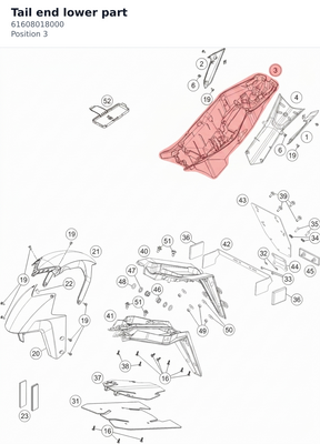 Diagram preview: Tail end lower part (61608018000)