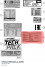 Diagram preview: STICKER TECHNICAL DATA (A61003097300)