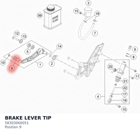 Diagram preview: BRAKE LEVER TIP (58303060051)