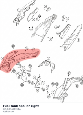 Diagram preview: Fuel tank spoiler right (63508051000C1A)
