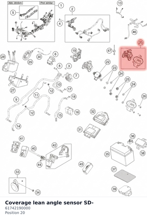 Diagram preview: Coverage lean angle sensor SD- (61742190000)