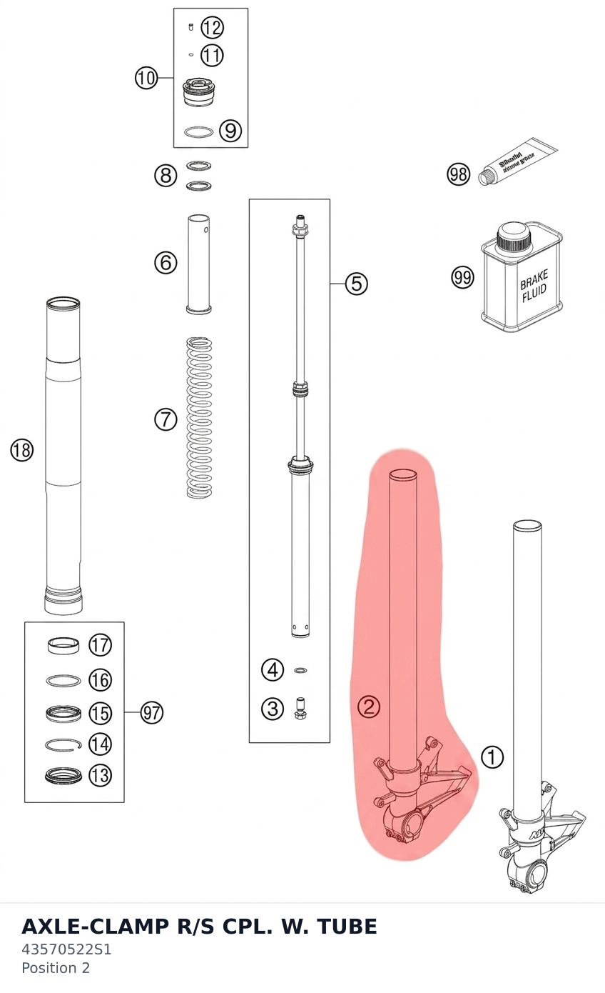 Diagram preview: AXLE-CLAMP R/S CPL. W. TUBE (43570522S1)