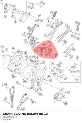 Diagram preview: CHAIN SLIDING BELOW 08-13 (76504067010)
