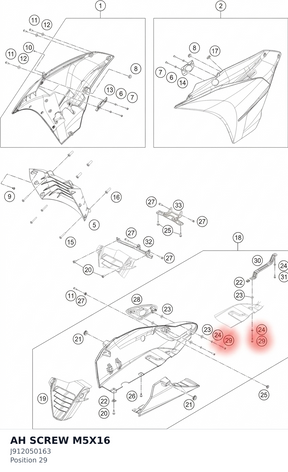 Diagram preview: AH SCREW M5X16 (J912050163)