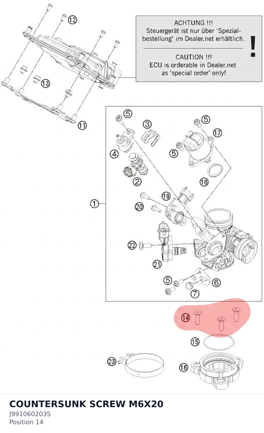 Diagram preview: COUNTERSUNK SCREW M6X20 (J991060203S)