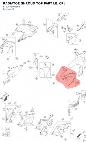 Diagram preview: RADIATOR SHROUD TOP PART LE. CPL (61908050011EB)