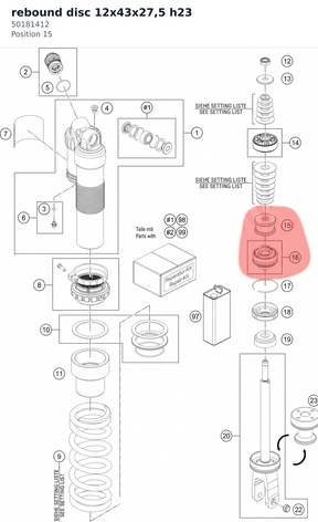 Diagram preview: rebound disc 12x43x27,5 h23 (50181412)