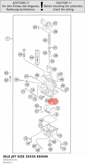 Diagram preview: IDLE JET SIZE 35X35 KEIHIN (54831007135)
