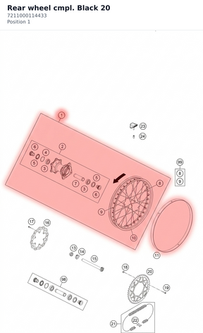 Diagram preview: Rear wheel cmpl. Black 20 (7211000114433)