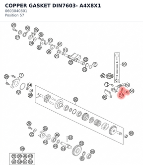 Diagram preview: COPPER GASKET DIN7603- A4X8X1 (0603040801)