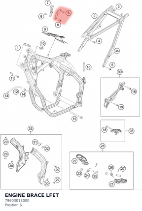 Diagram preview: ENGINE BRACE LFET (79603013000)