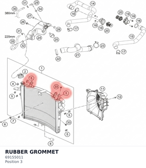 Diagram preview: RUBBER GROMMET (69155011)