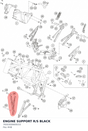 Diagram preview: ENGINE SUPPORT R/S BLACK (7650300600033)