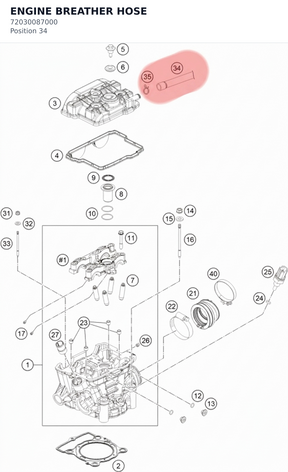 Diagram preview: ENGINE BREATHER HOSE (72030087000)