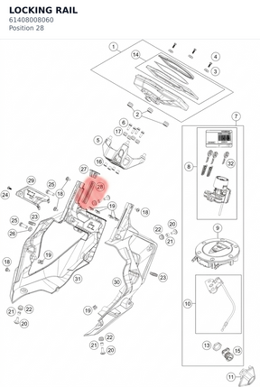 Diagram preview: LOCKING RAIL (61408008060)
