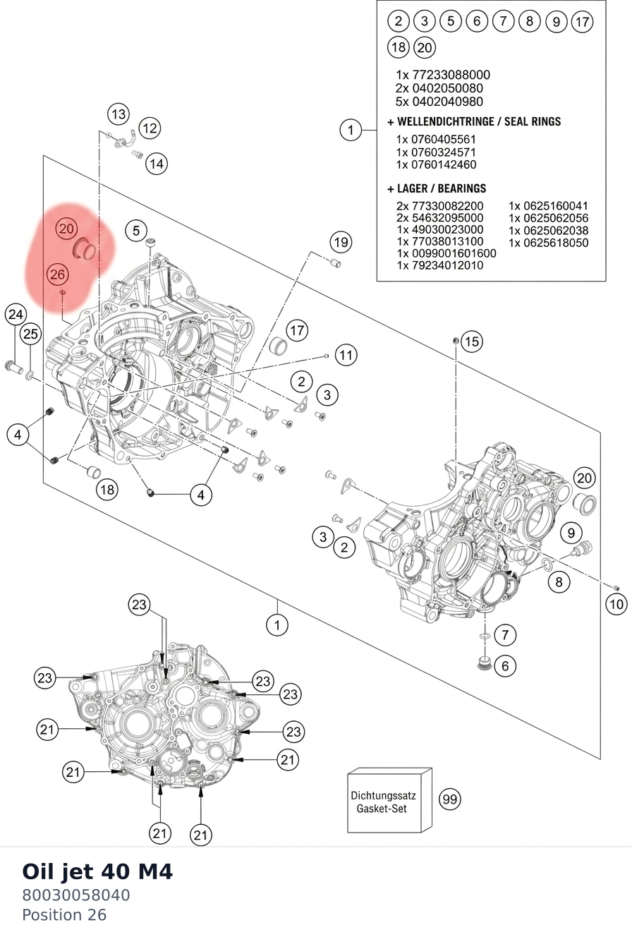 Diagram preview: Oil jet  40  M4 (80030058040)