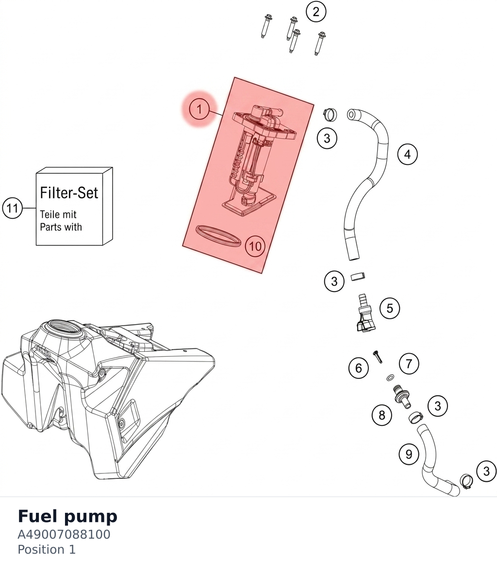 Diagram preview: Fuel pump (A49007088100)