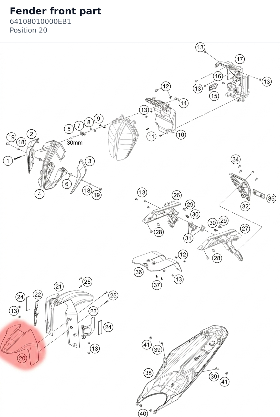 Diagram preview: Fender front part (64108010000EB1)