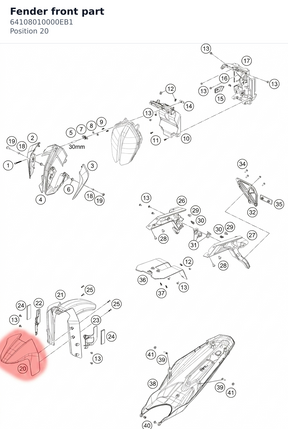 Diagram preview: Fender front part (64108010000EB1)