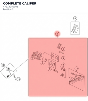 Diagram preview: COMPLETE CALIPER (47213080001)