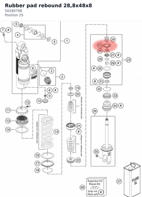 Diagram preview: Rubber pad rebound 28,8x48x8 (50180798)