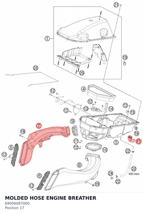 Diagram preview: MOLDED HOSE ENGINE BREATHER (69006087000)
