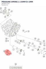 Diagram preview: PRESSURE SPRING L=25MM D=1MM (58038023300)