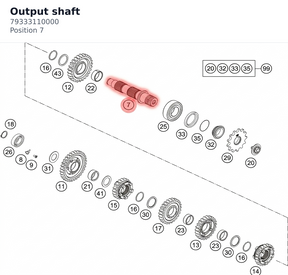 Diagram preview: Output shaft (79333110000)
