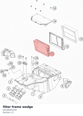 Diagram preview: filter frame wedge (64106001050)