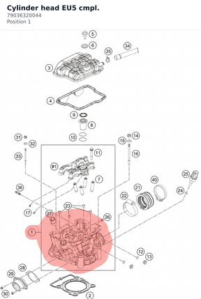 Diagram preview: Cylinder head EU5 cmpl. (79036320044)
