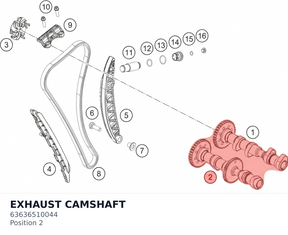 Diagram preview: EXHAUST CAMSHAFT (63636510044)