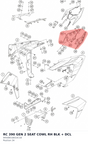 Diagram preview: RC 390 GEN 2 SEAT COWL RH BLK + DCL (94508018010C1B)