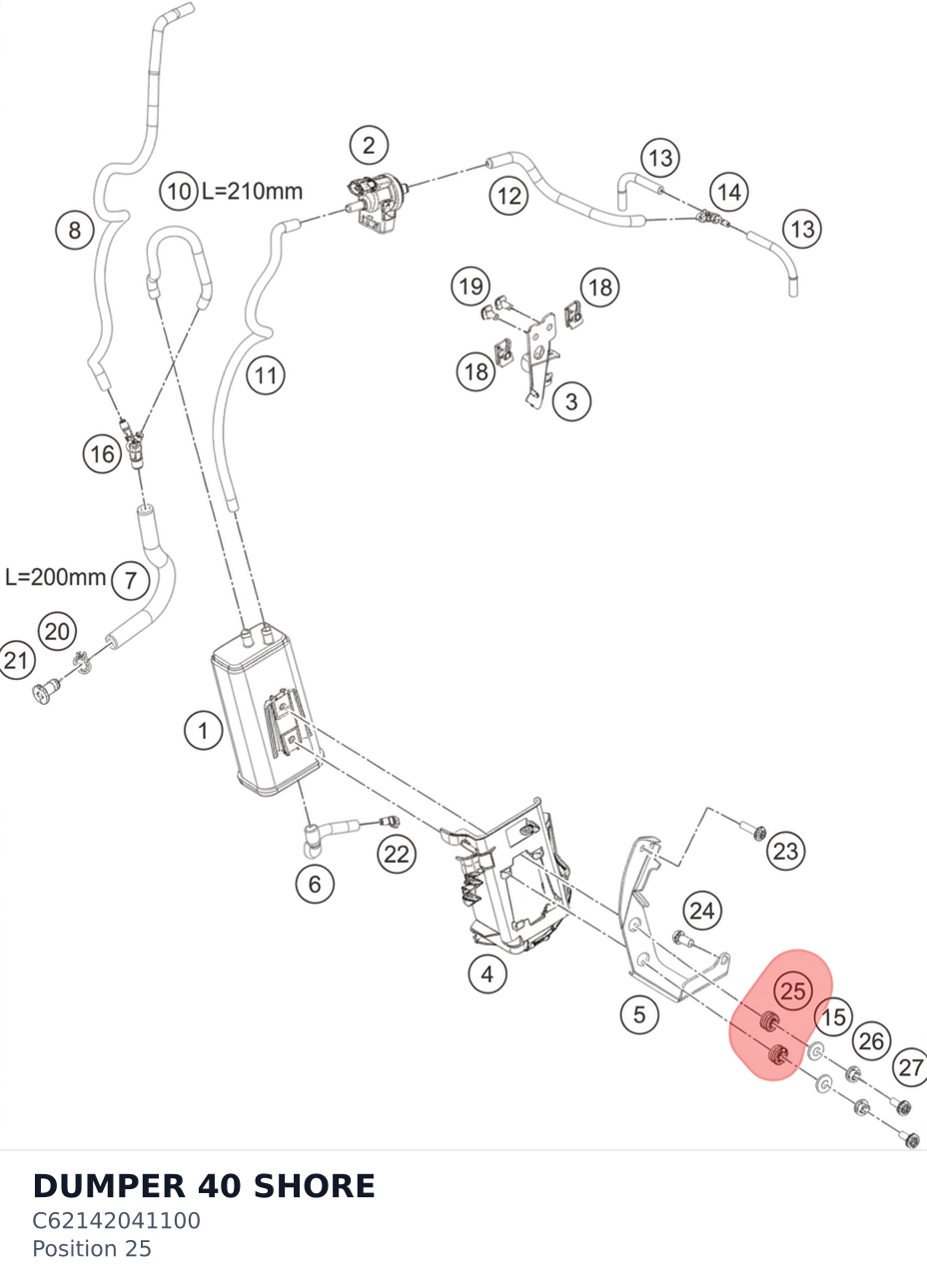 Diagram preview: DUMPER 40 SHORE (C62142041100)