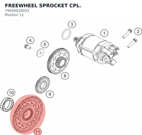 Diagram preview: FREEWHEEL SPROCKET CPL. (79440020033)