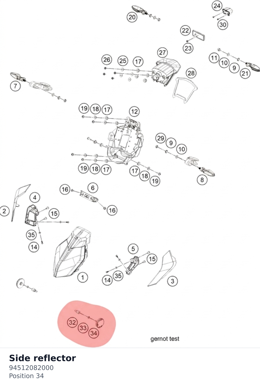 Diagram preview: Side reflector (94512082000)