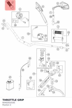 Diagram preview: THROTTLE GRIP (60402010100)