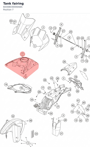 Diagram preview: Tank fairing (60308030000ABA)