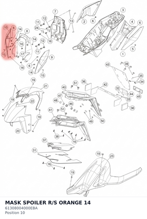 Diagram preview: MASK SPOILER R/S ORANGE 14 (61308004000EBA)