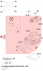 Diagram preview: CYLINDER AND PISTON CPL. 150 (51530038300)