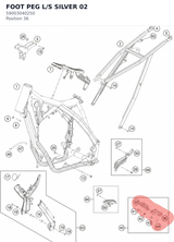 Diagram preview: FOOT PEG L/S SILVER 02 (59003040250)