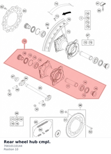 Diagram preview: Rear wheel hub cmpl. (70010110144)