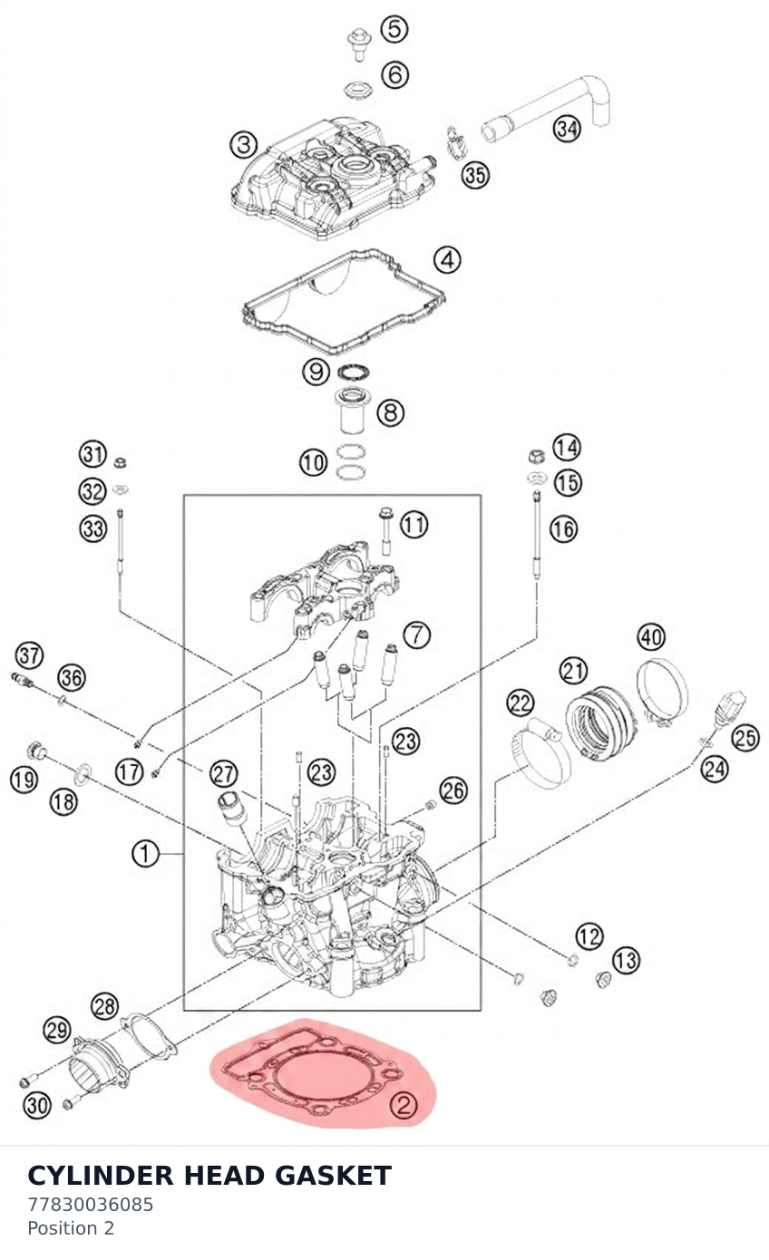 Diagram preview: CYLINDER HEAD GASKET (77830036085)