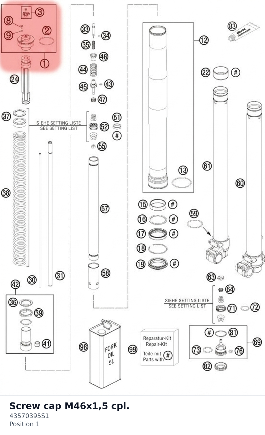 Diagram preview: Screw cap M46x1,5 cpl. (43570395S1)