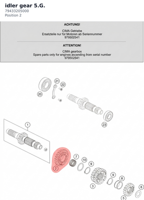 Diagram preview: idler gear 5.G. (79433205000)