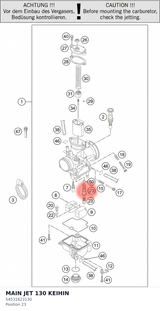 Diagram preview: MAIN JET 130 KEIHIN (54531623130)